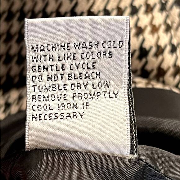 Danillo Women's Houndstooth Long Sleeve Blazer Jacket Sz 8 Black Brown Career - Picture 10 of 12